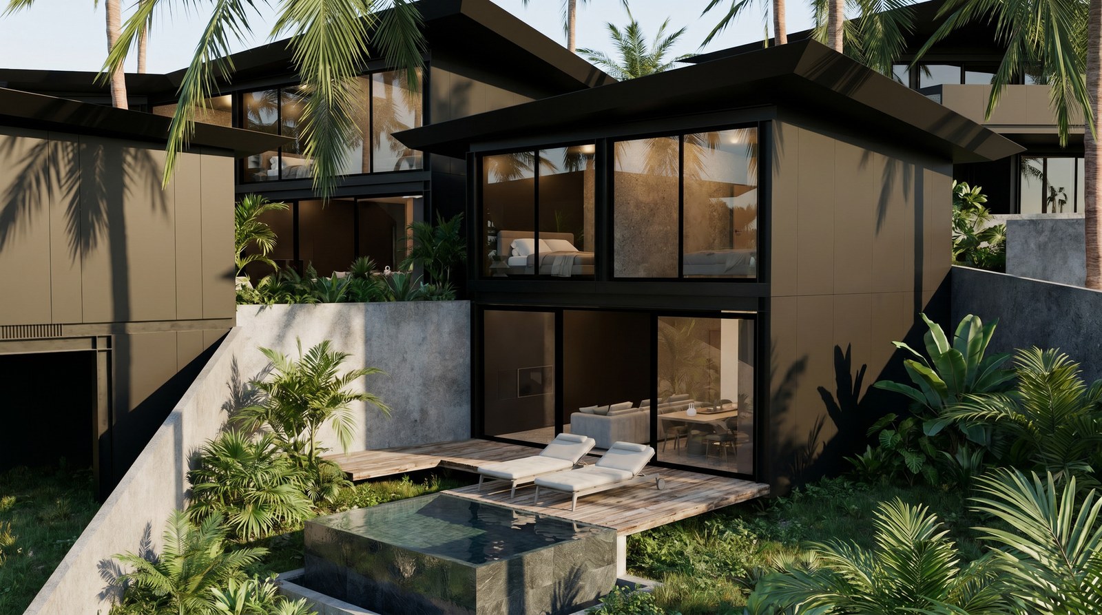 A garden loft, two levels around its own pool and courtyard