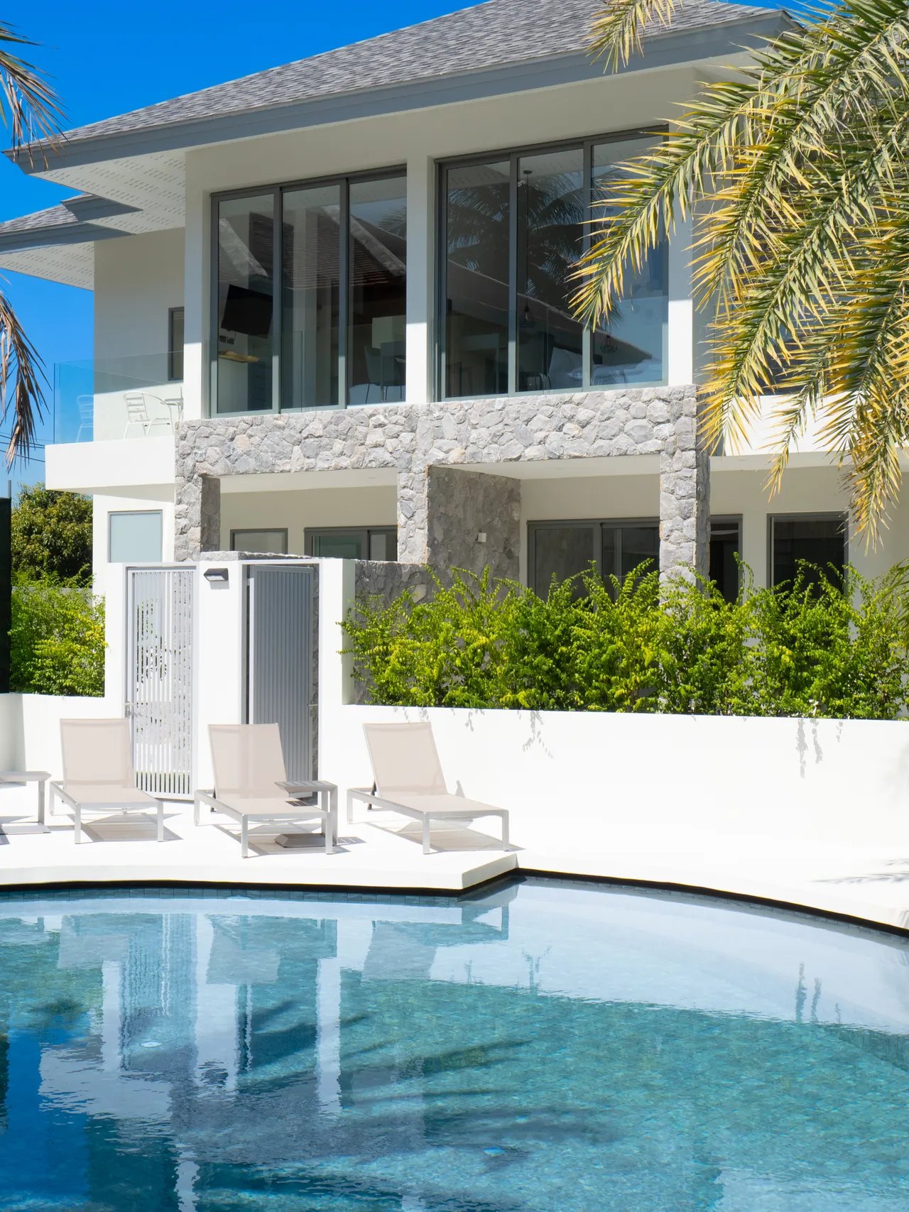 A villa above the pool terrace