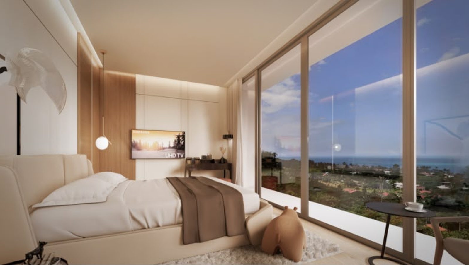 Guest bedroom with built-in wardrobe