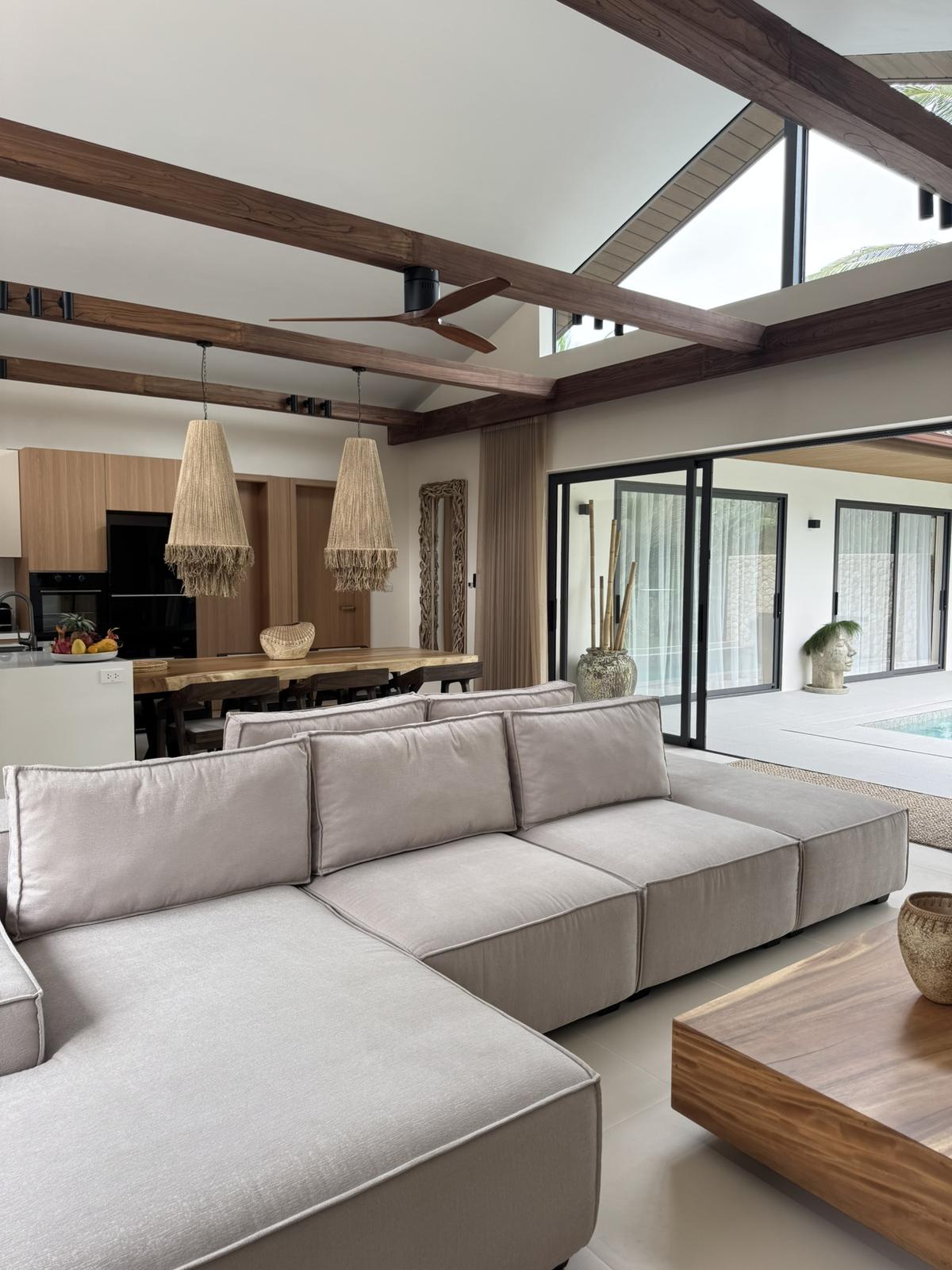 Sofa and lounge seating in the open-plan living room