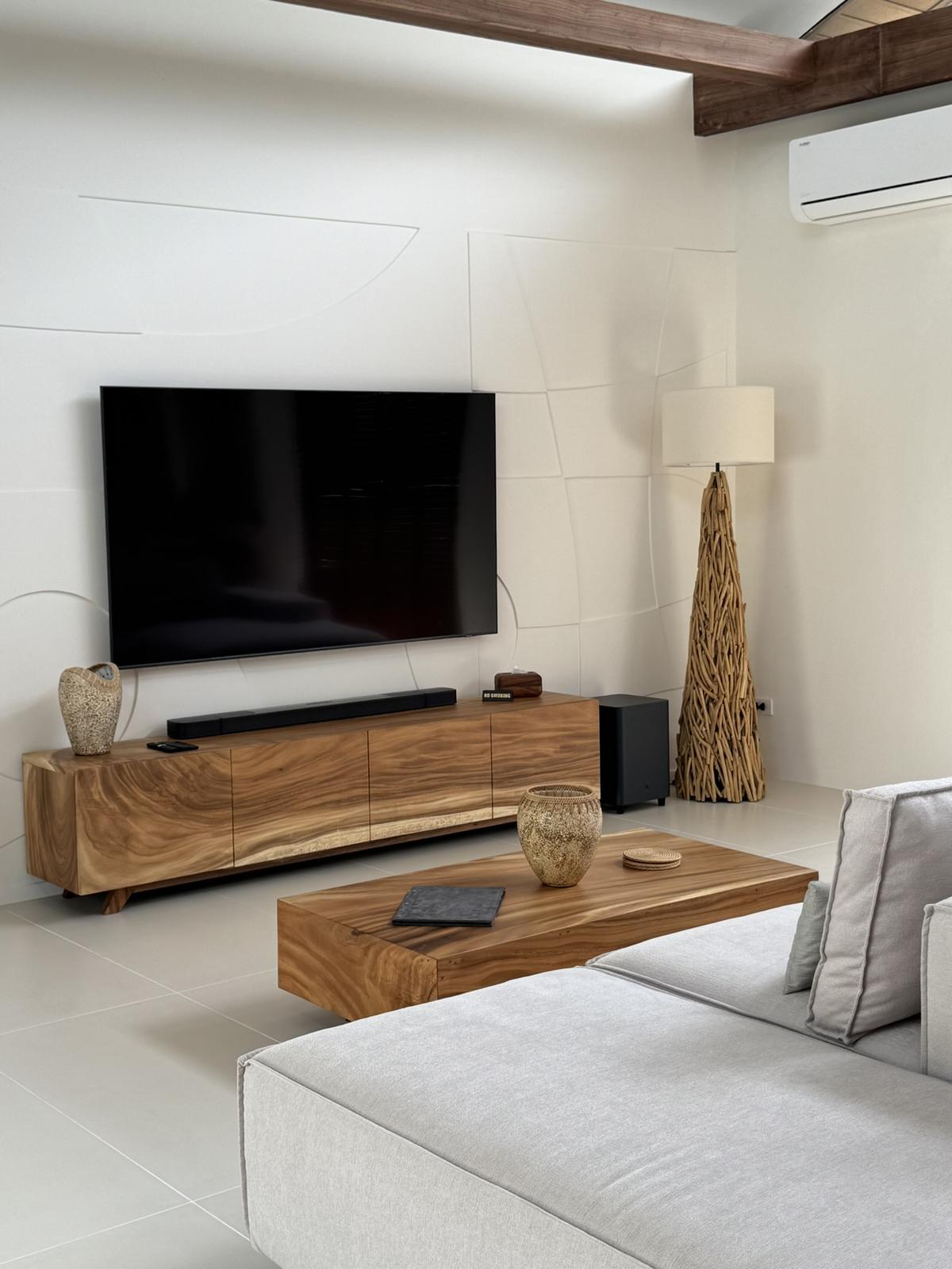 Television and lounge seating in the living room