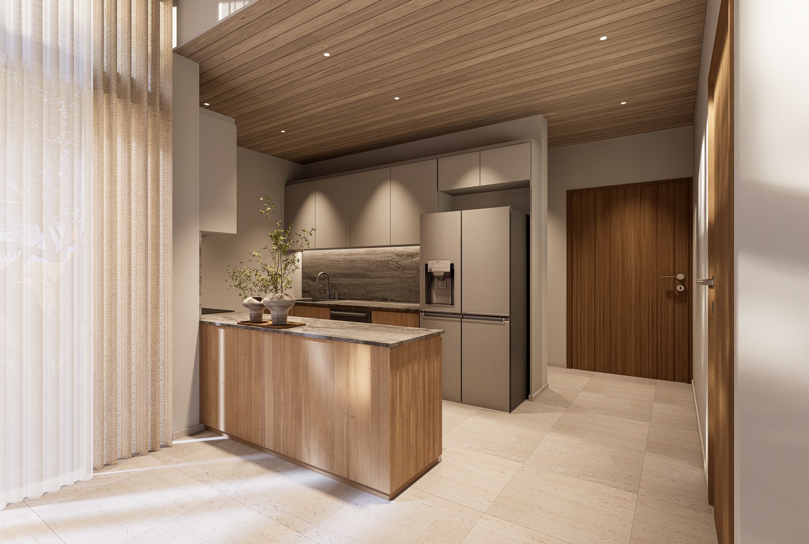 The kitchen from the entrance hall