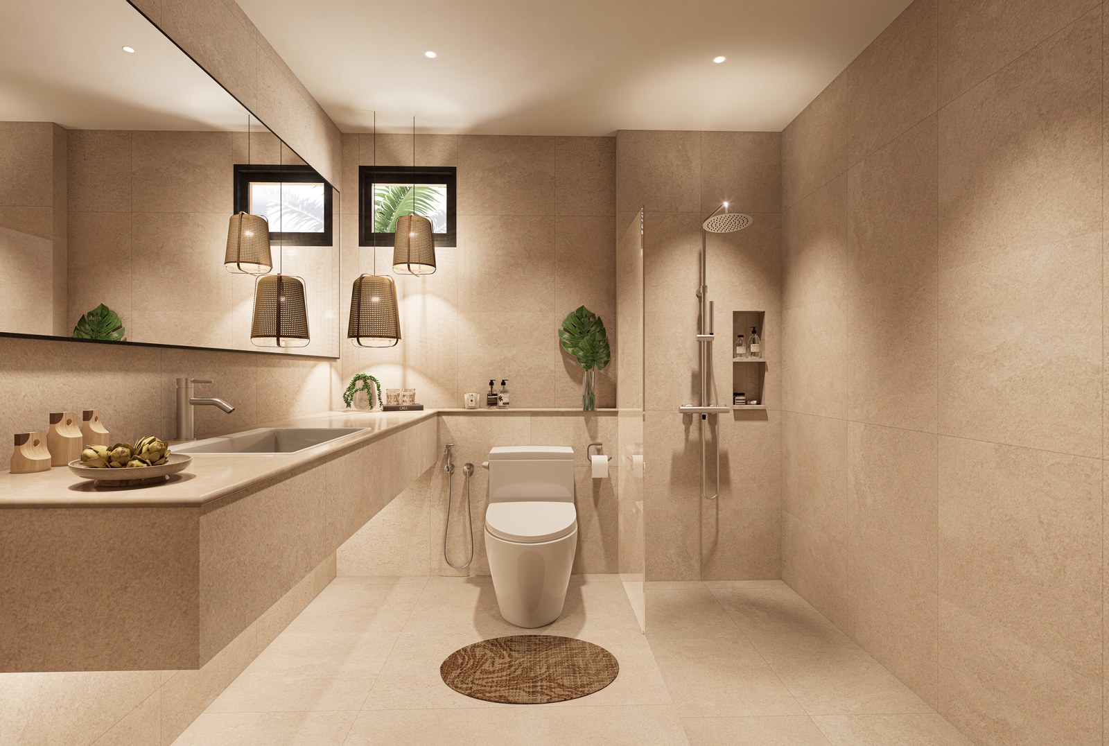 Guest bathroom with a walk-in shower