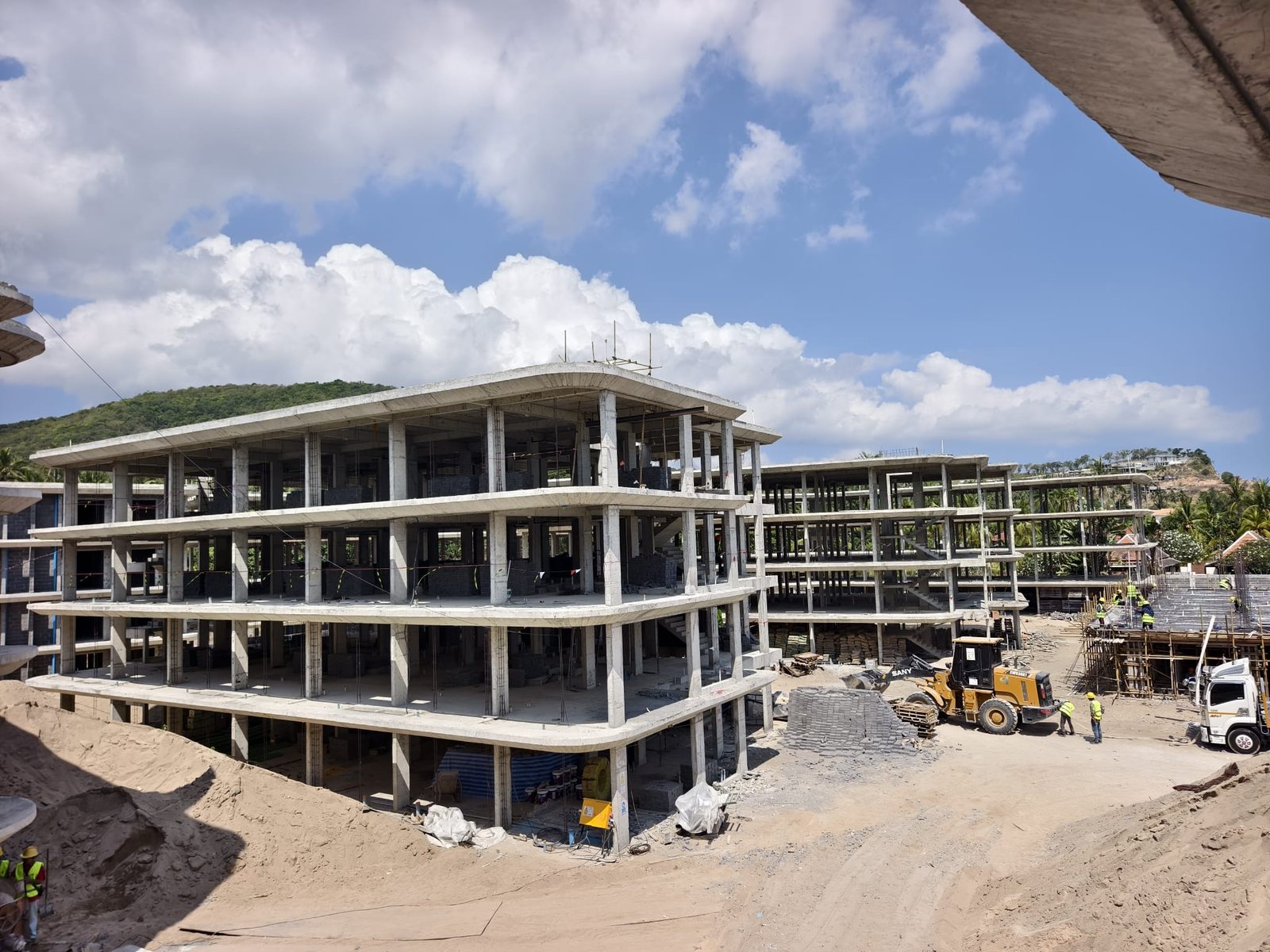 The blocks under construction in May