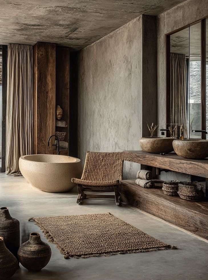 Bathroom in natural materials