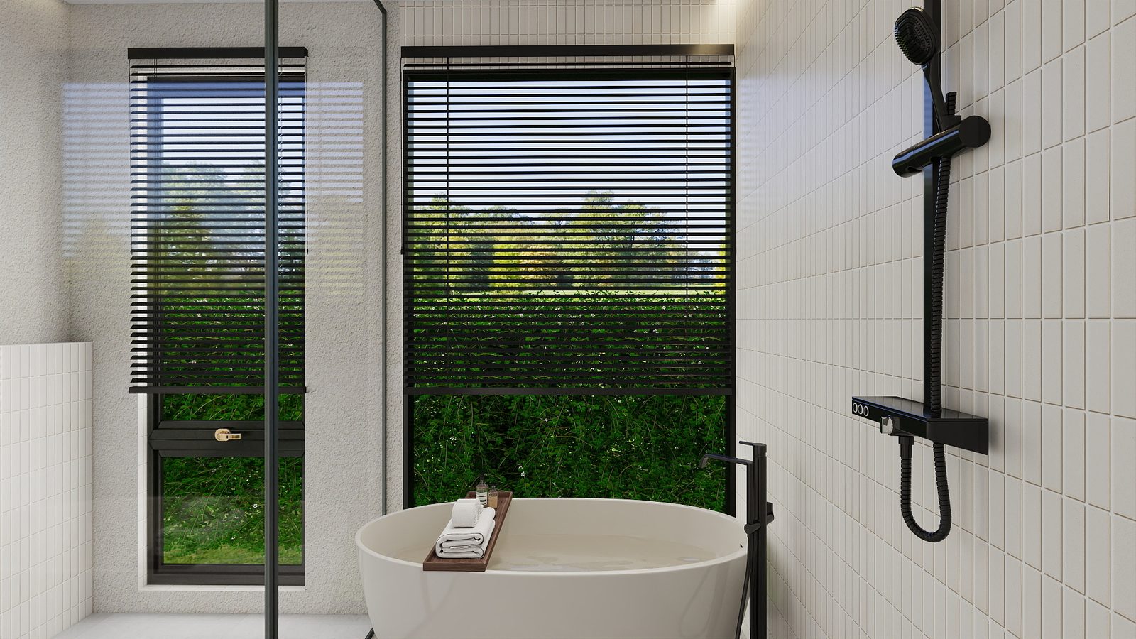 Bathroom with a freestanding tub