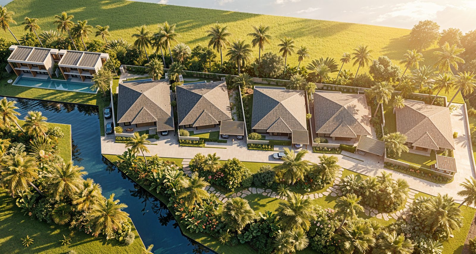 Aerial view of the complex near the north coast