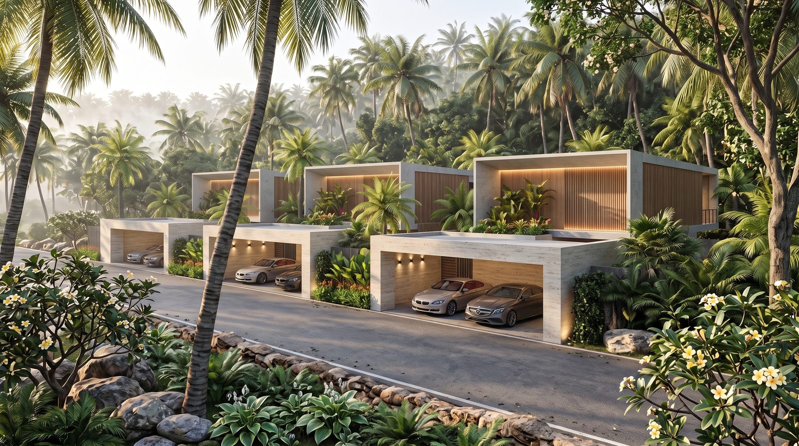 The lane between the villas