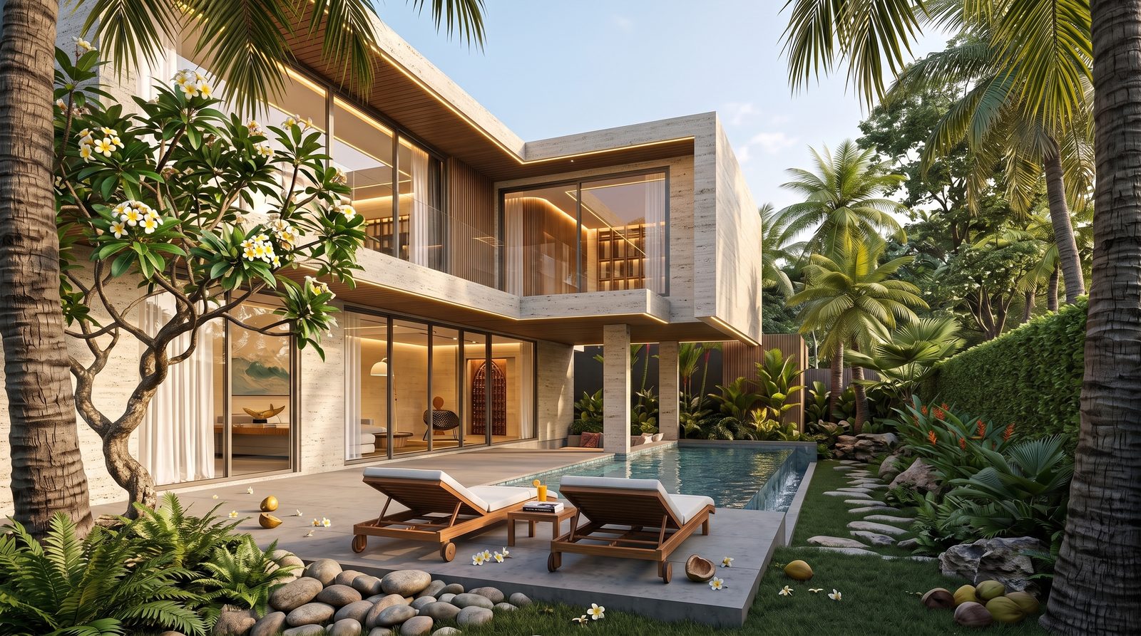 Type A villa, pool side