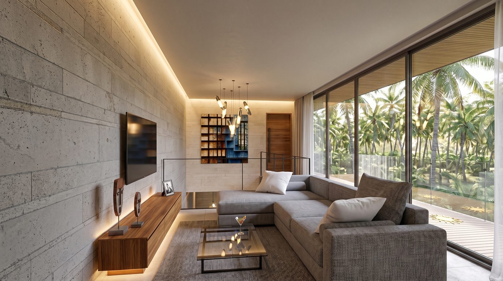 The upstairs lounge