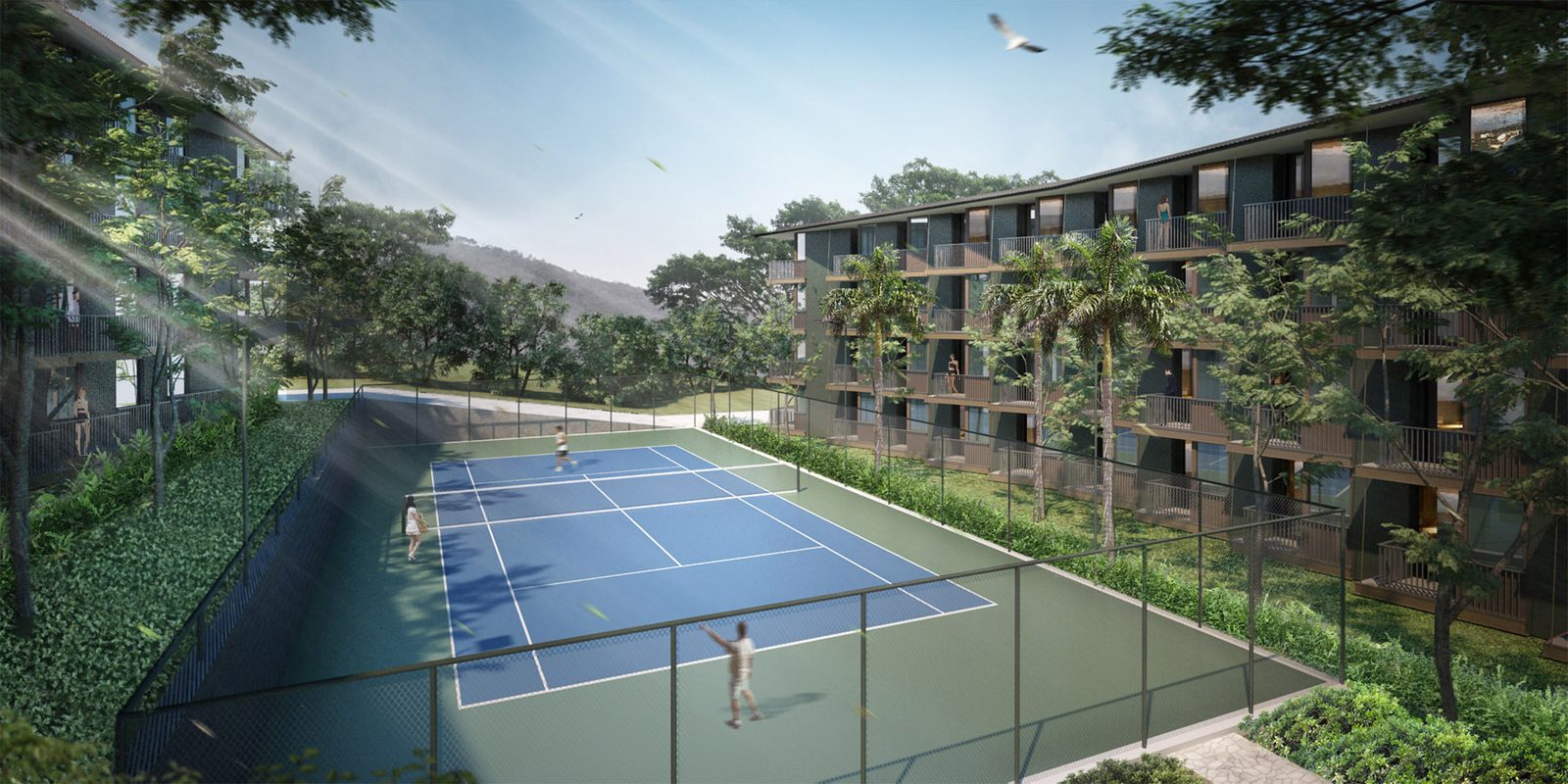 The tennis court in phase 2