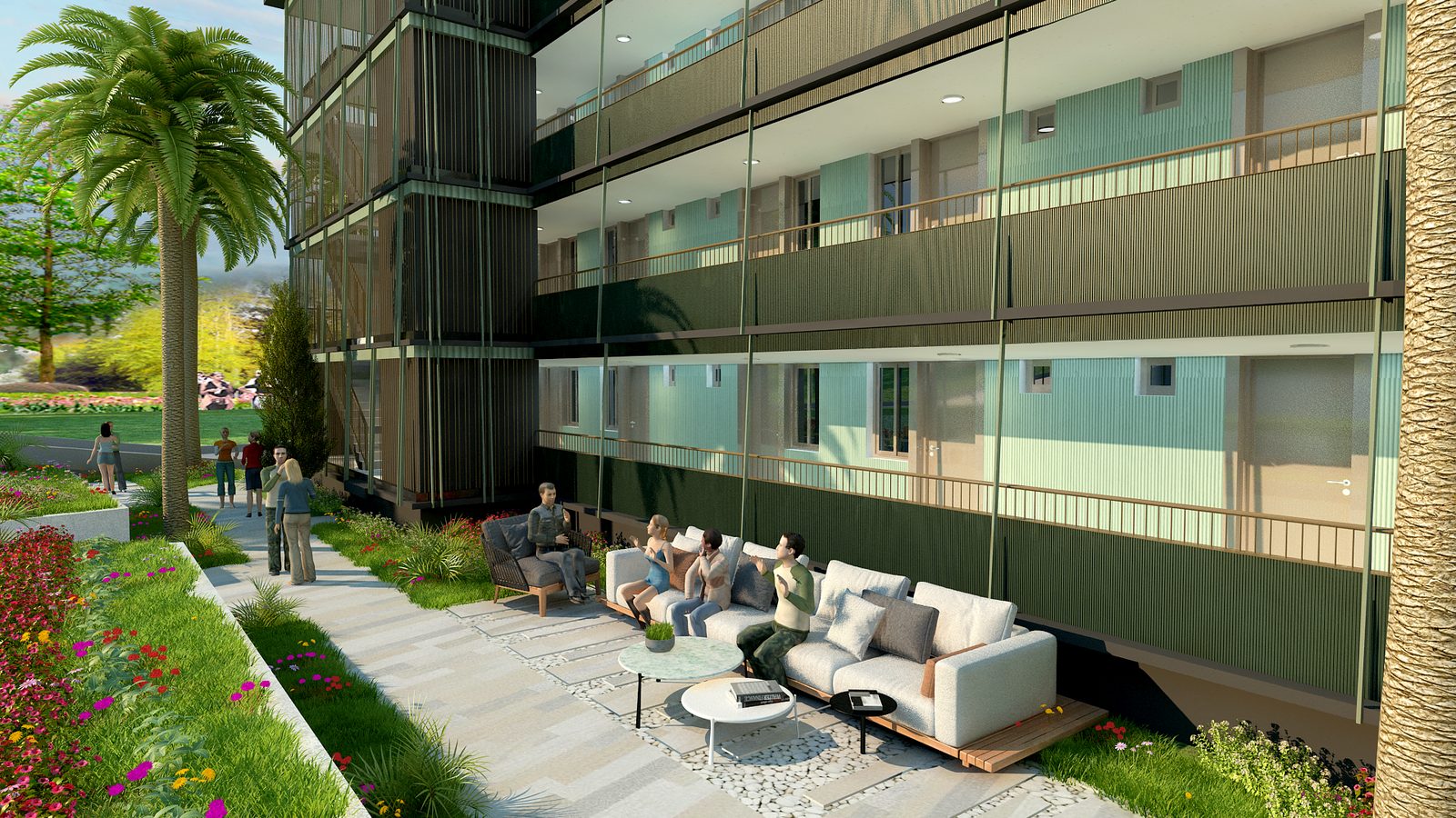 A garden terrace on a ground-floor unit