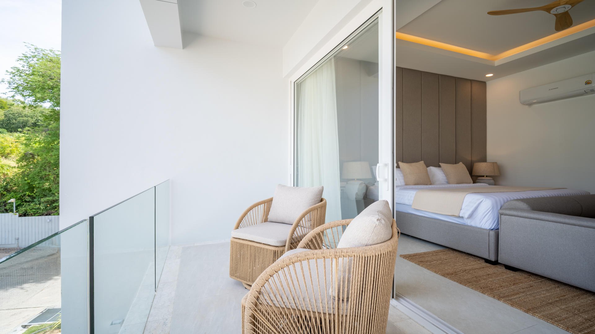 The landing seating area on the upper floor