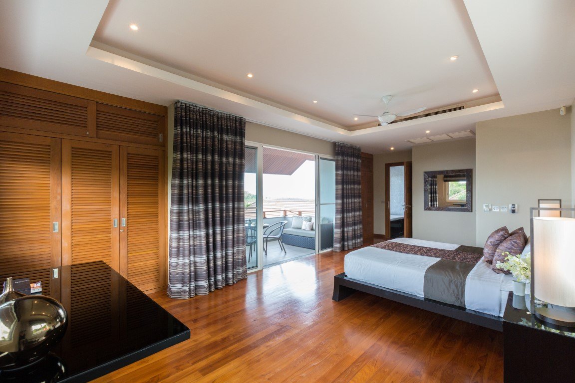 The master bedroom on the upper floor