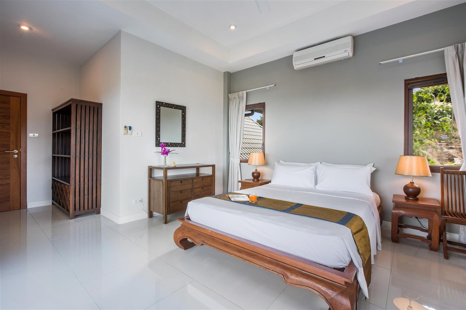 A guest bedroom on the upper floor