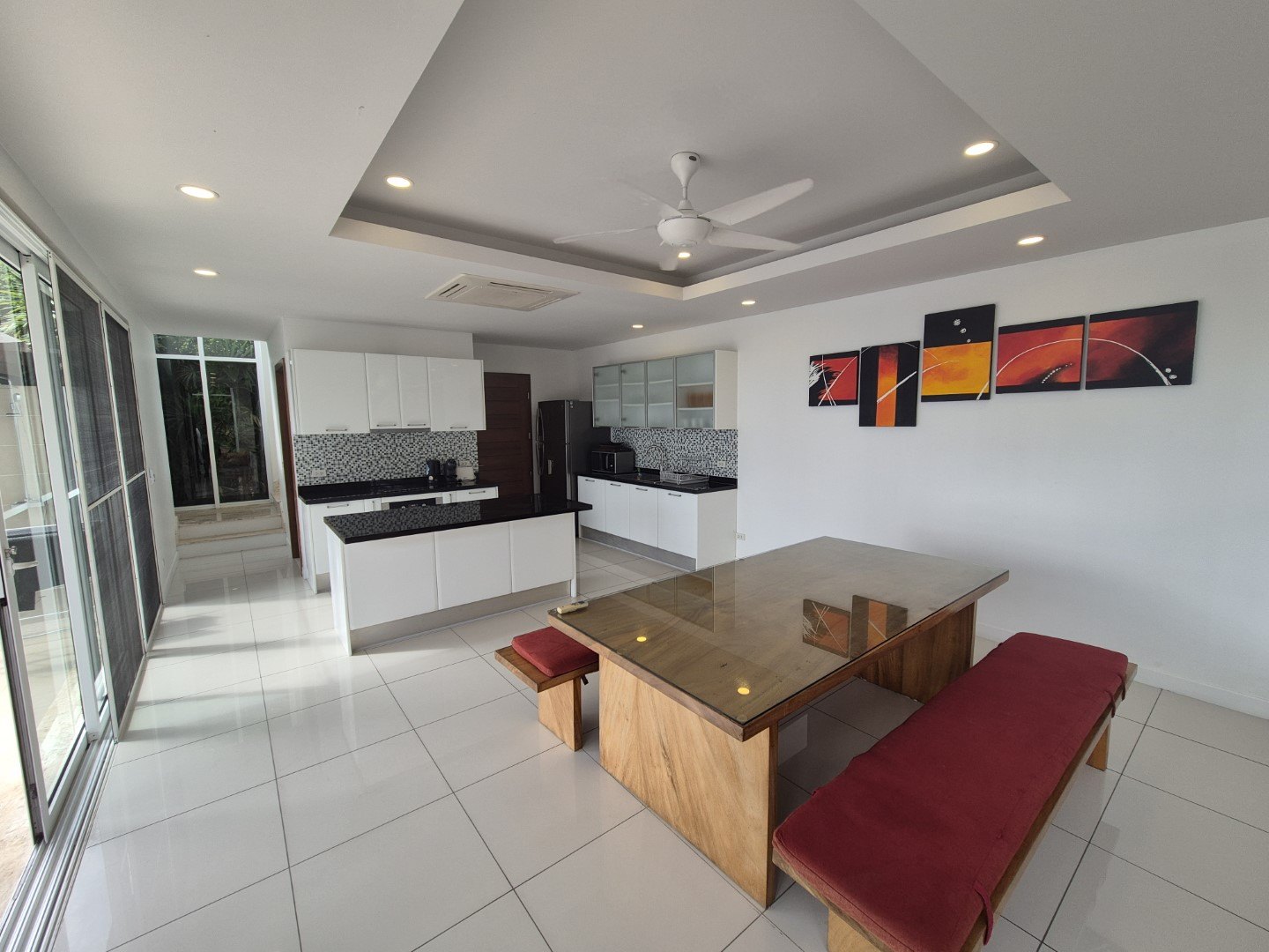 Living space running through to the dining area