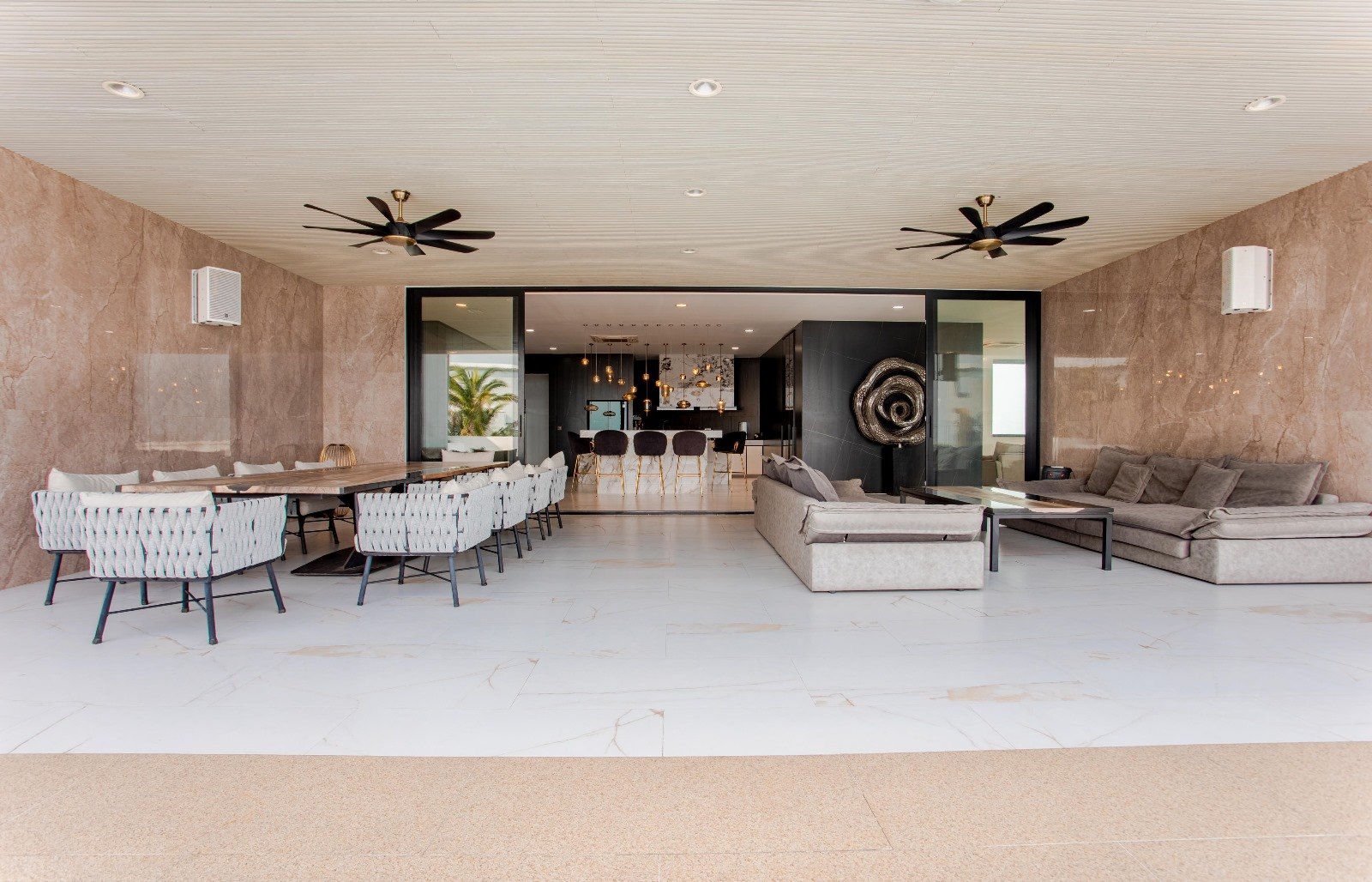 The open-plan living space on the main level