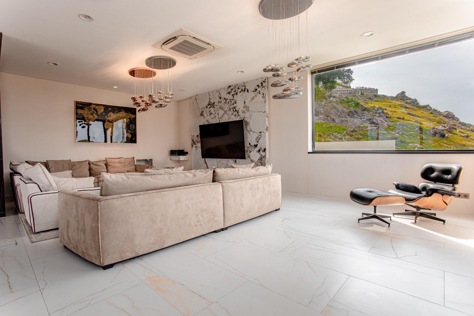 Second lounge with a large television wall