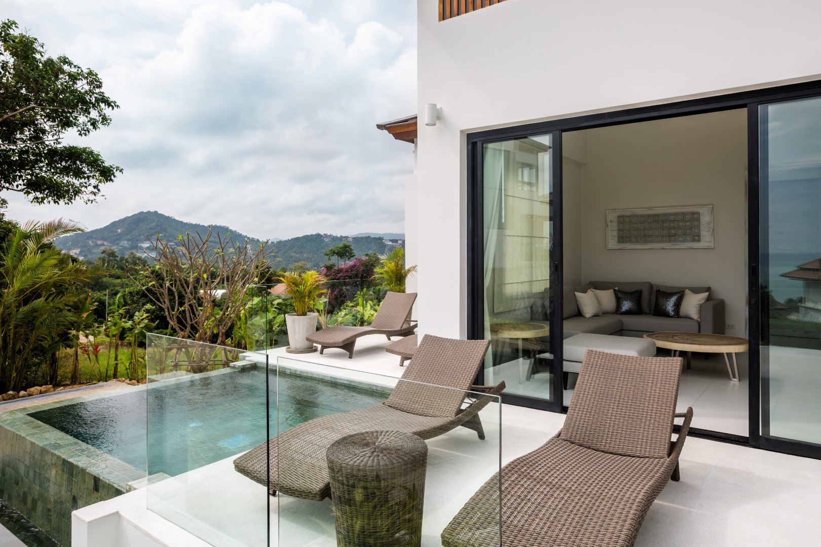 The plunge pool at the end of the terrace