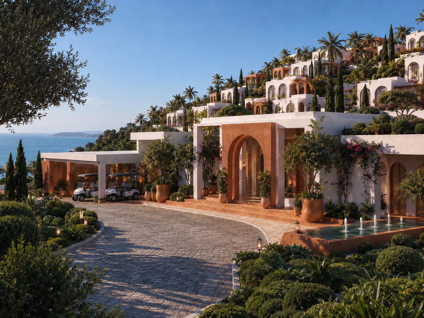 The estate and its common areas above the sea