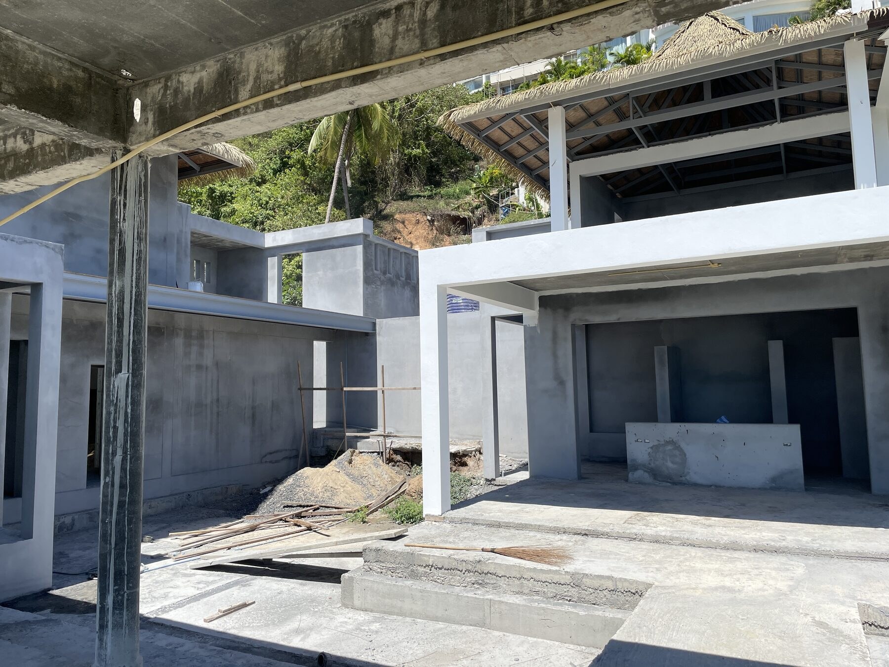 The concrete shell of the courtyard in its current state
