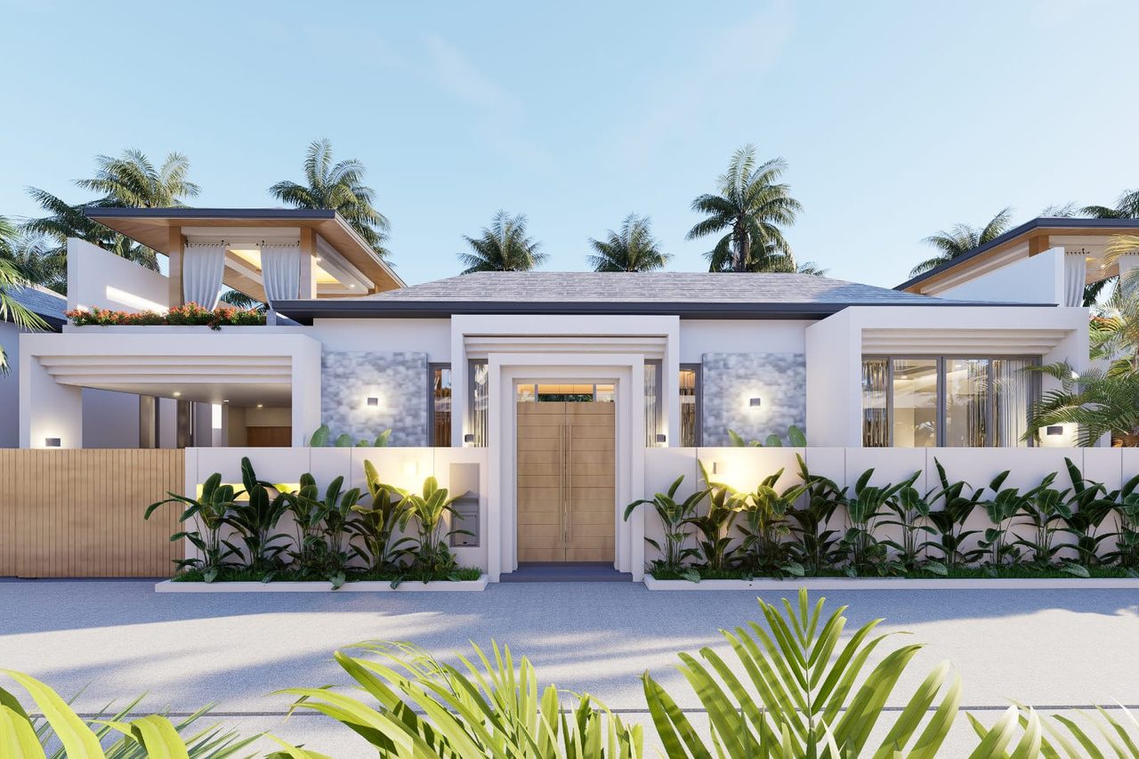 White villa frontage