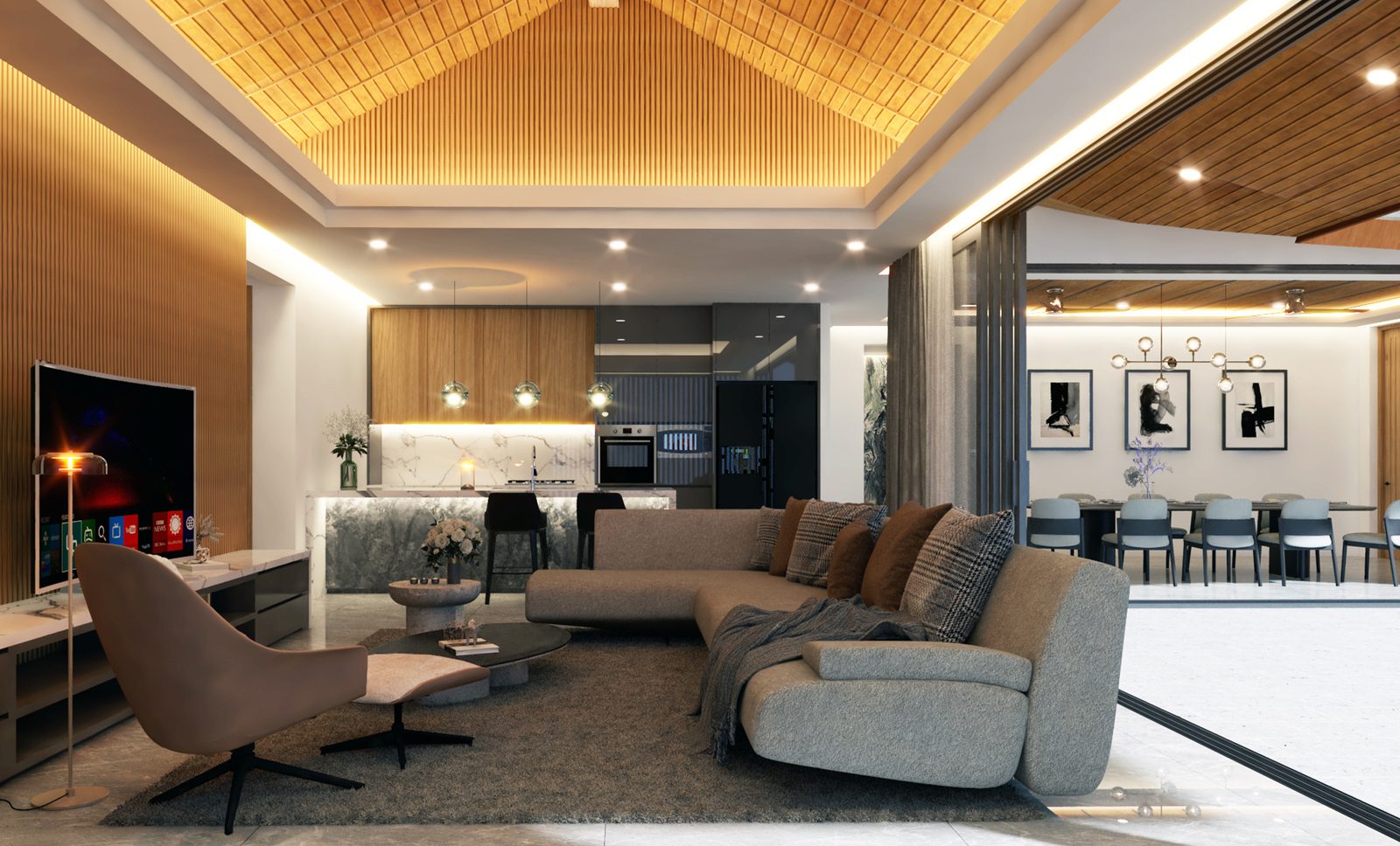 Living room with garden view