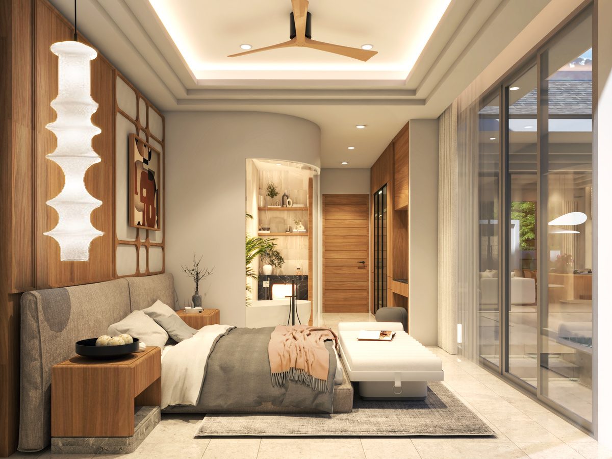 Bedroom with garden outlook