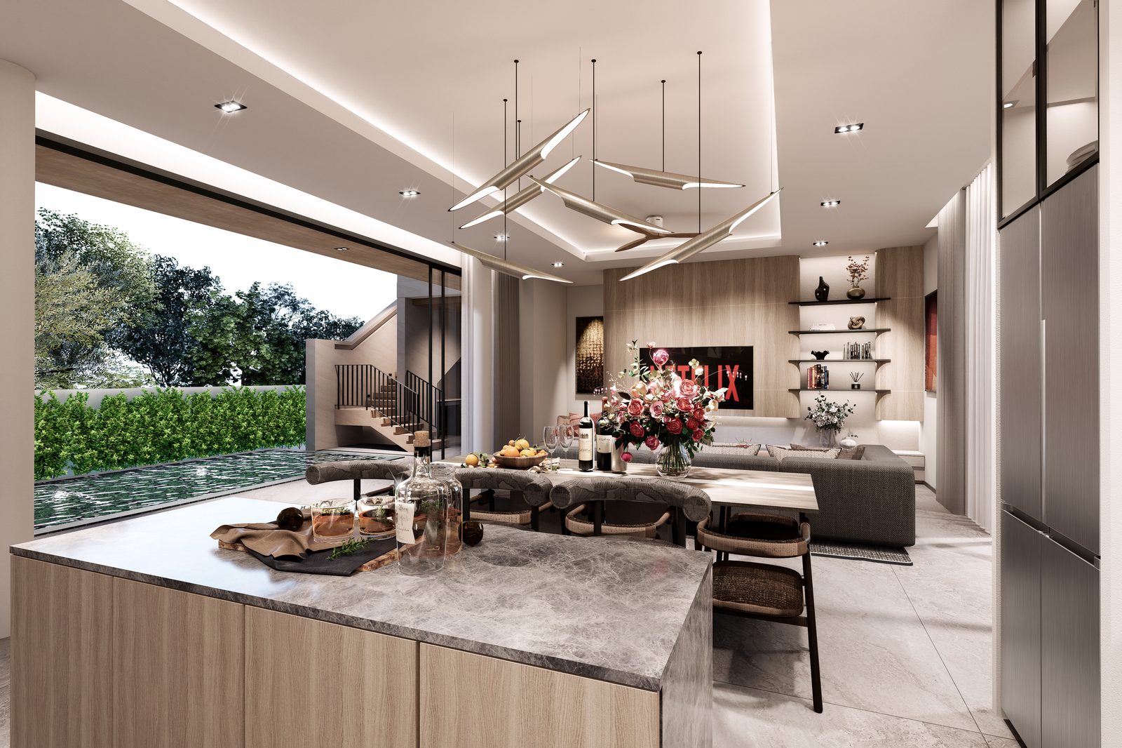 Living and dining area