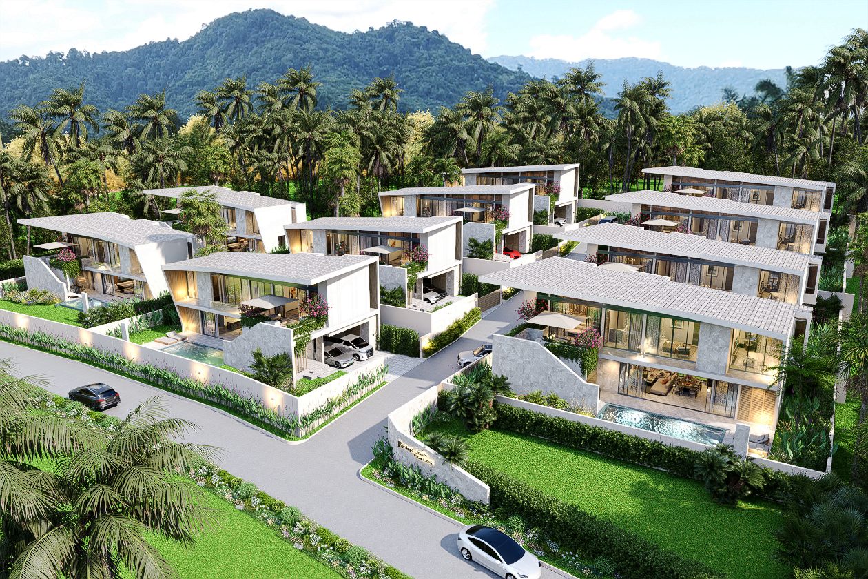 Aerial view of the villa enclave