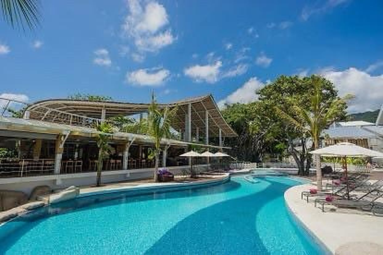 Main pool below the restaurant pavilion