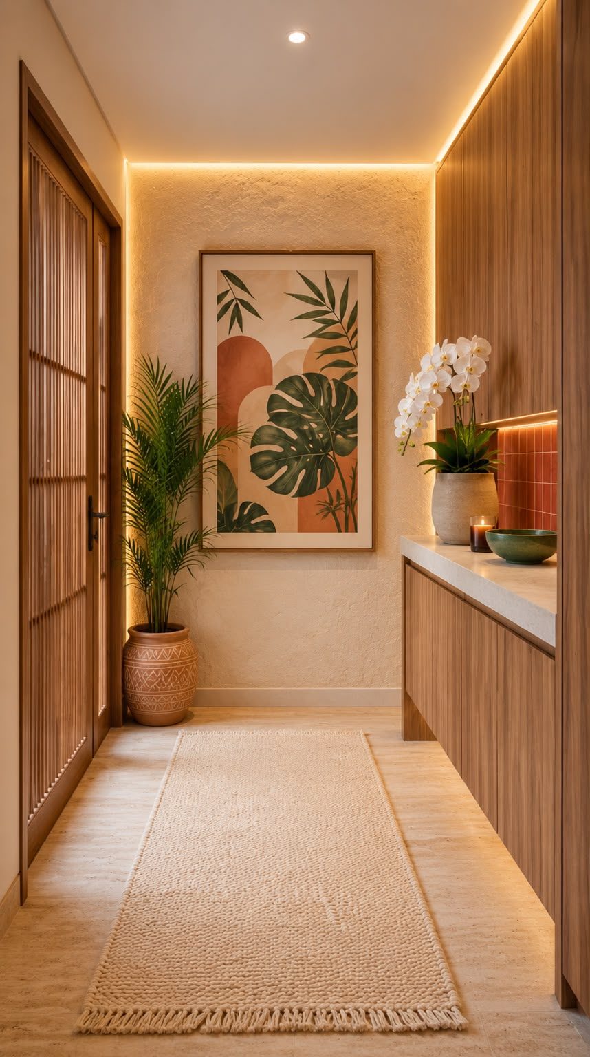 Entrance hallway with built-in storage