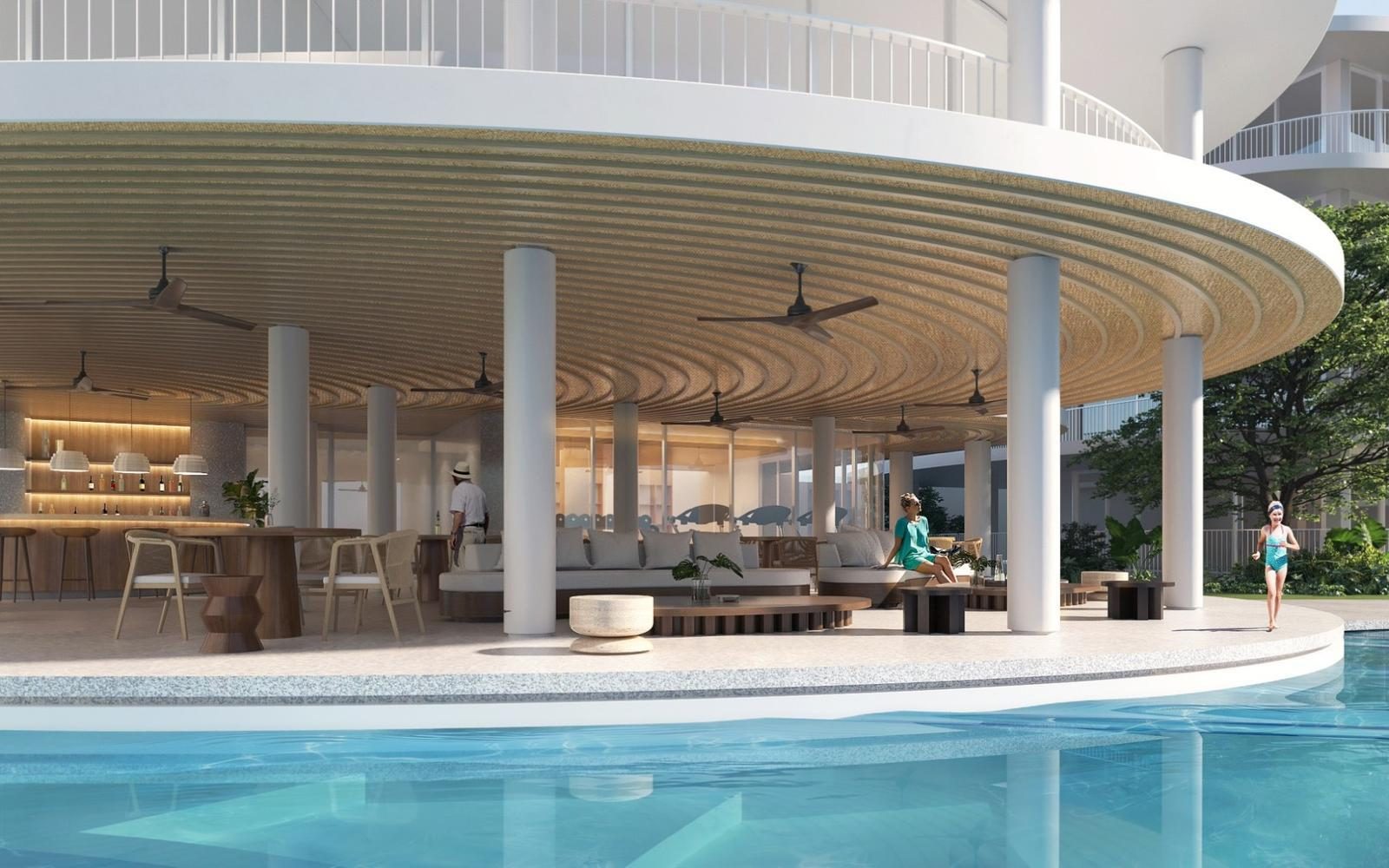 The pool bar and lounge pavilion