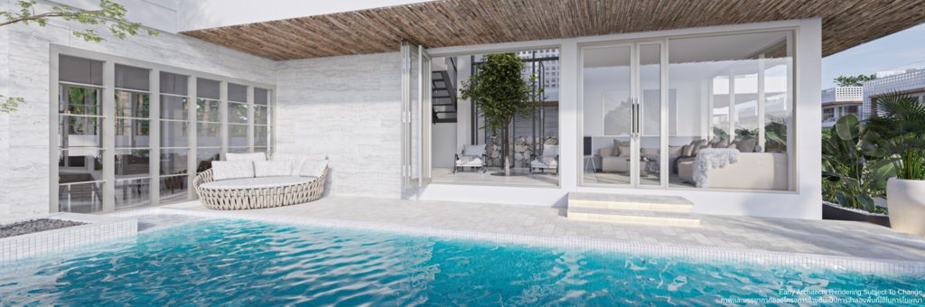 The private pool and covered terrace