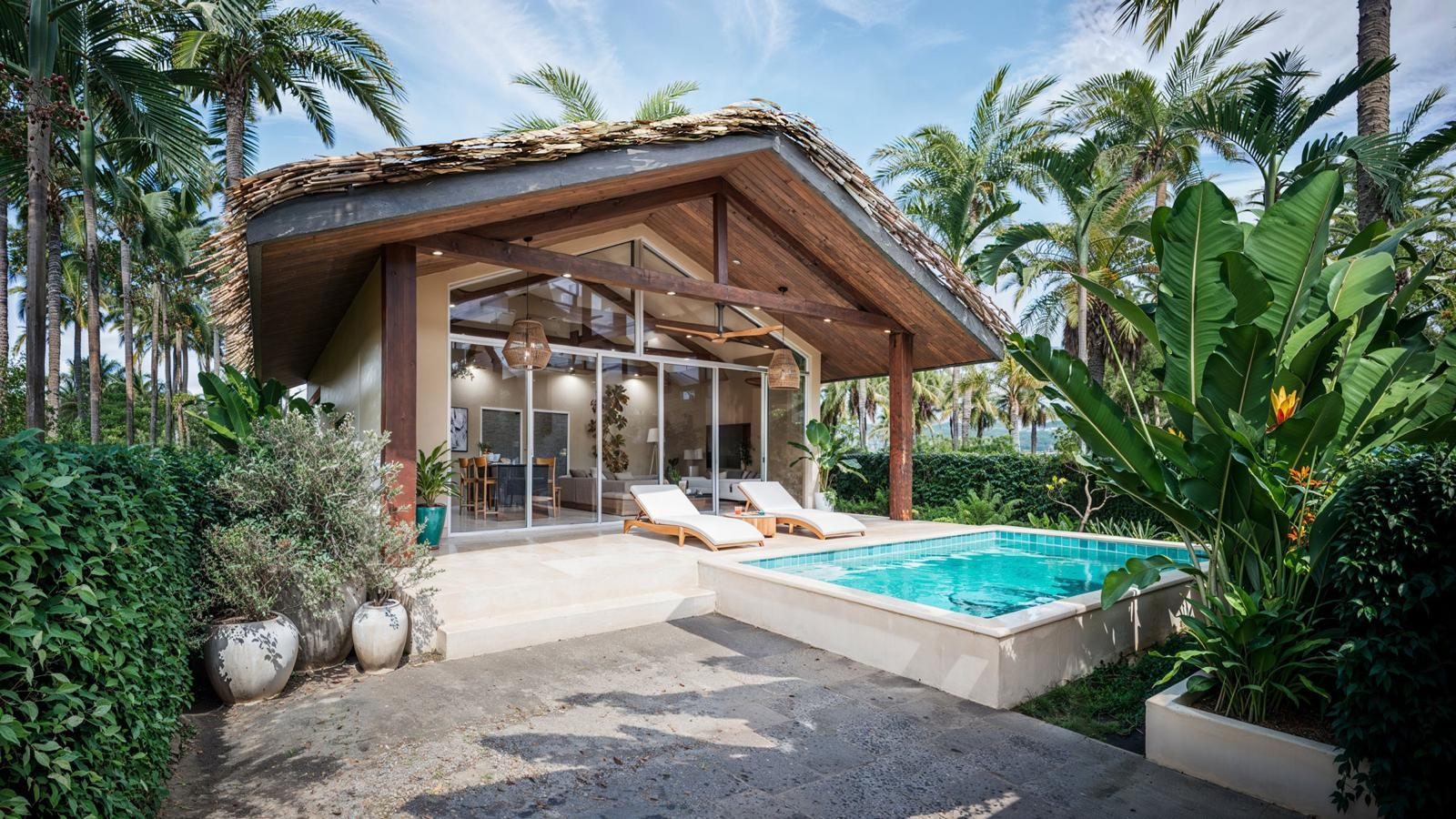 Balinese-style pool villa with private swimming pool and tropical garden