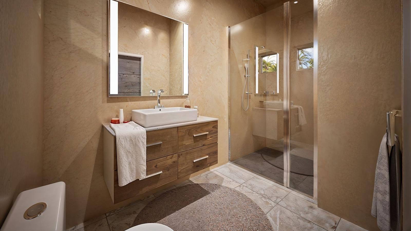 En-suite bathroom with vanity and walk-in shower