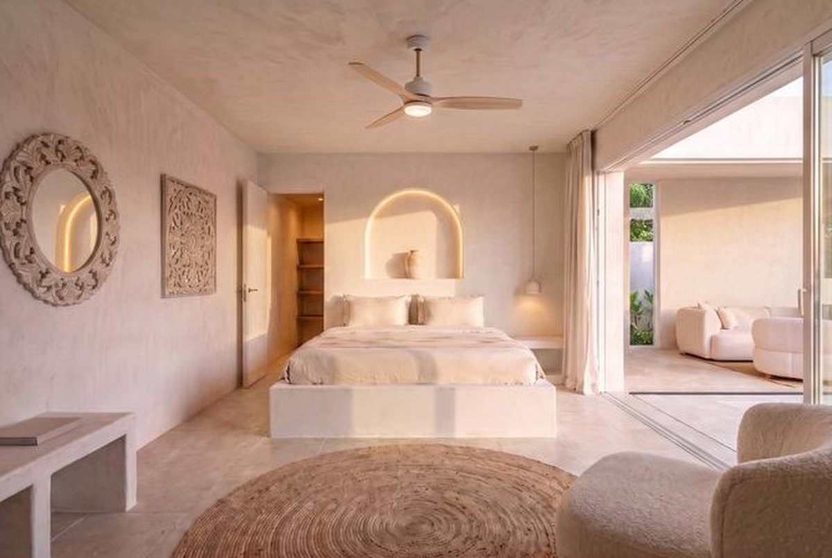 Master bedroom of a two-bedroom villa