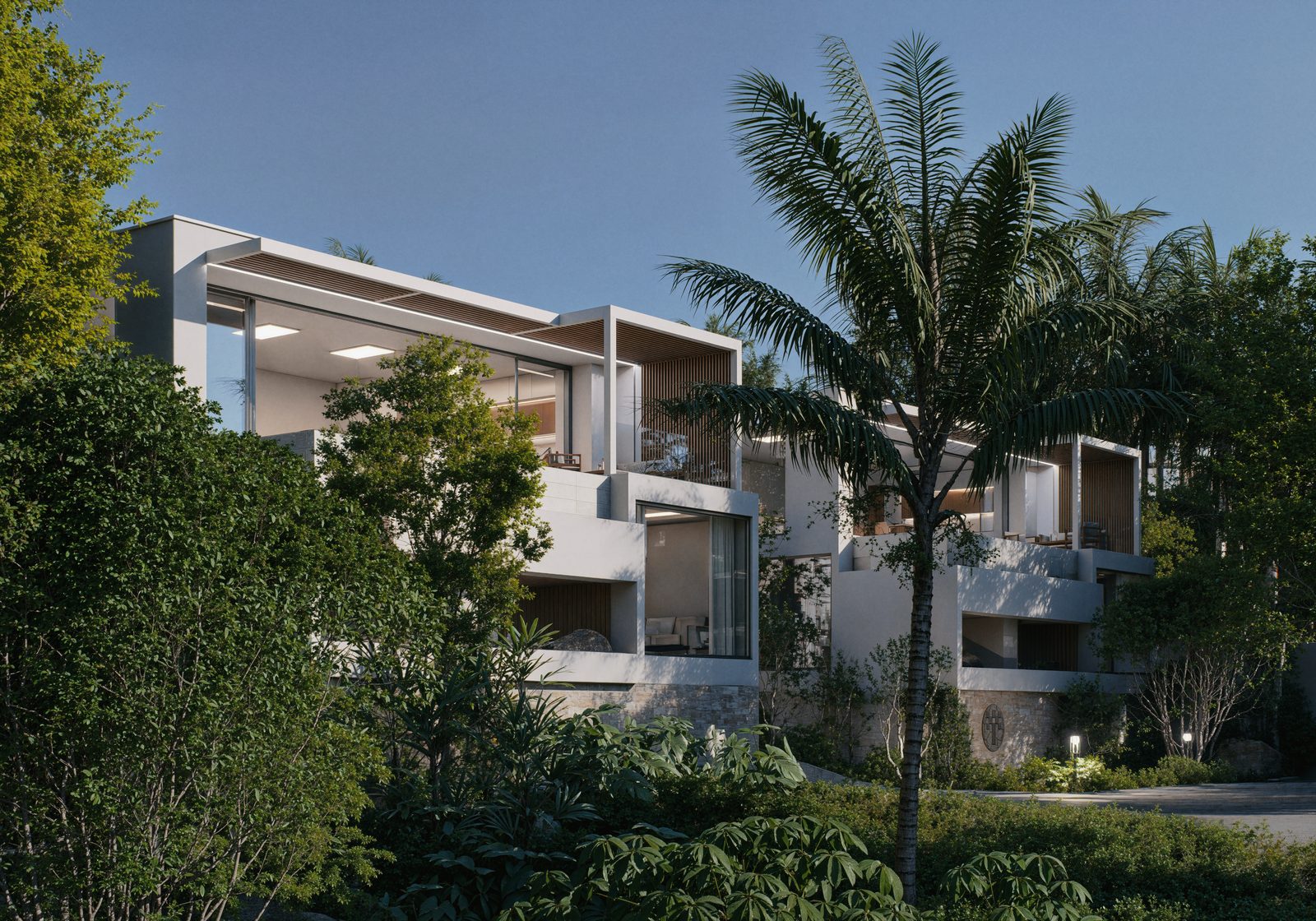 White contemporary villas