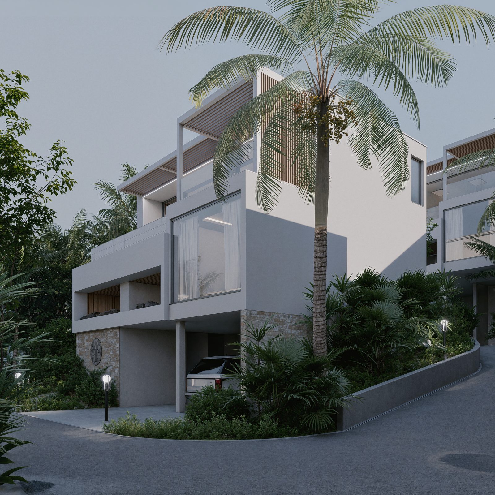 Villa among tropical planting