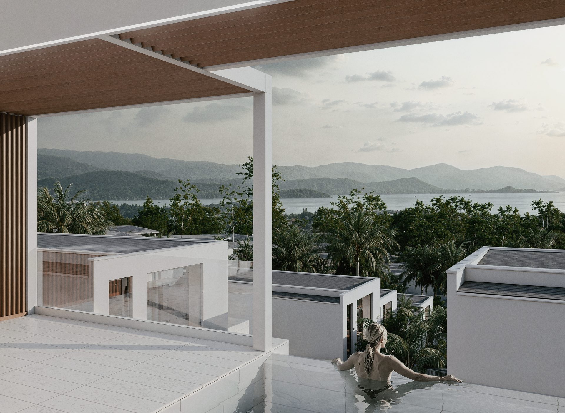 White contemporary villas