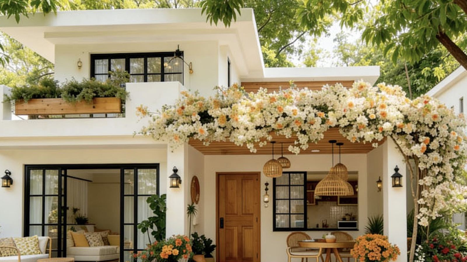 Open-plan living room and kitchen on the ground floor