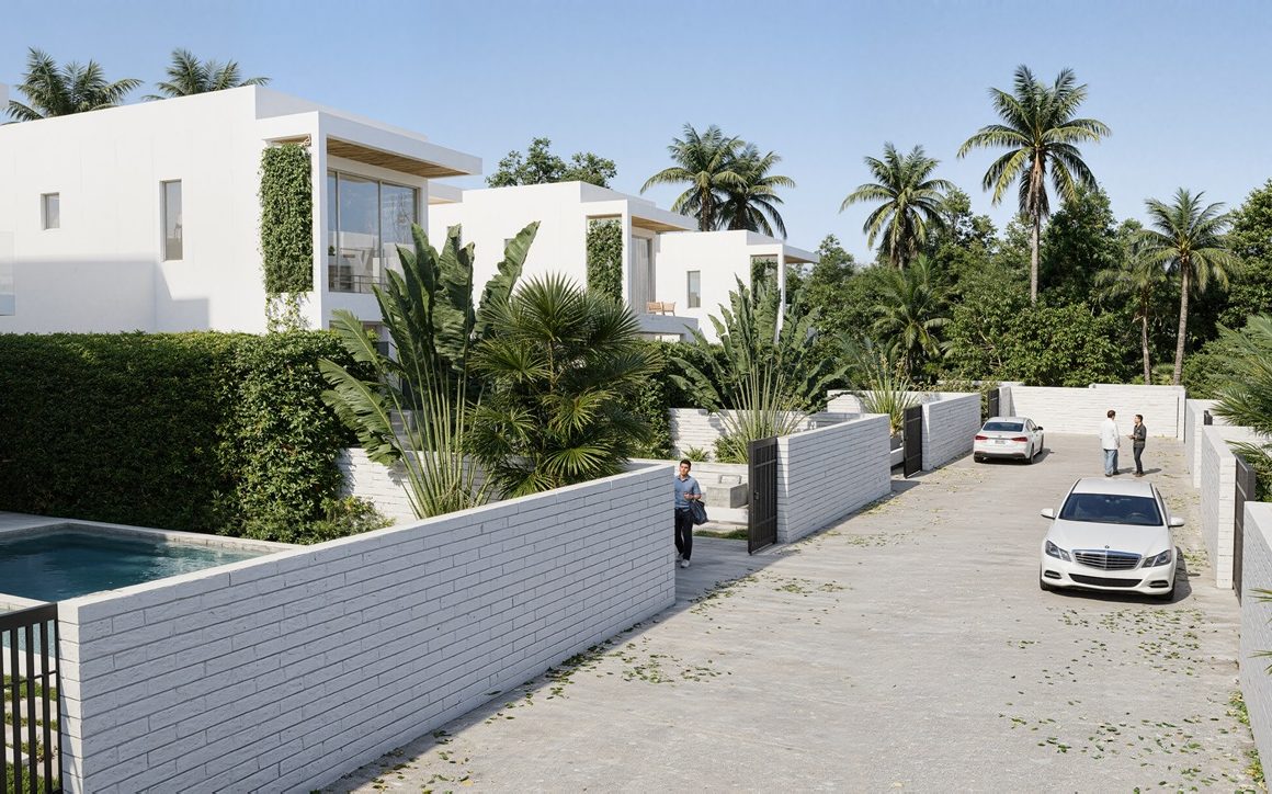 Parking inside each plot