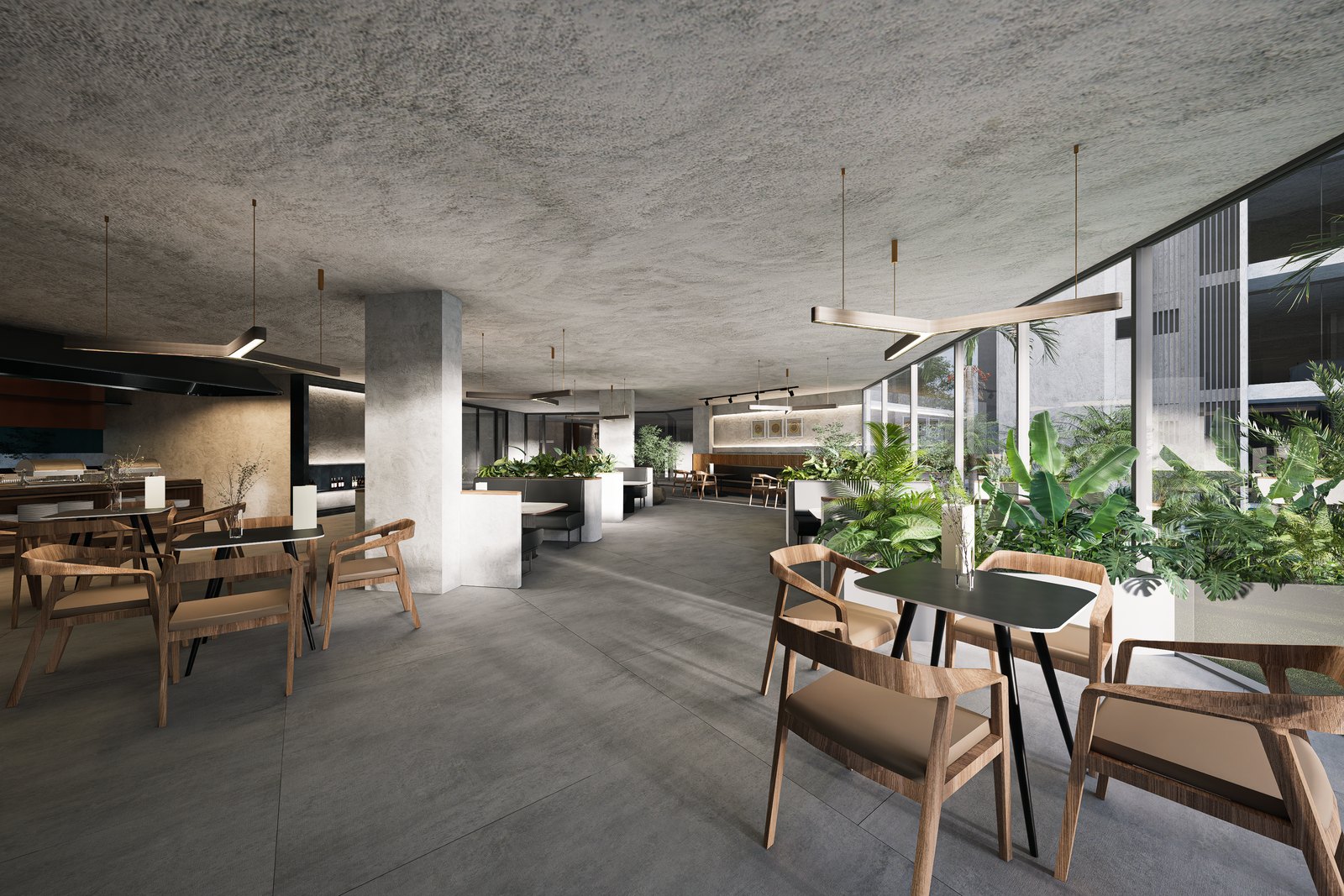 The residents’ café and restaurant