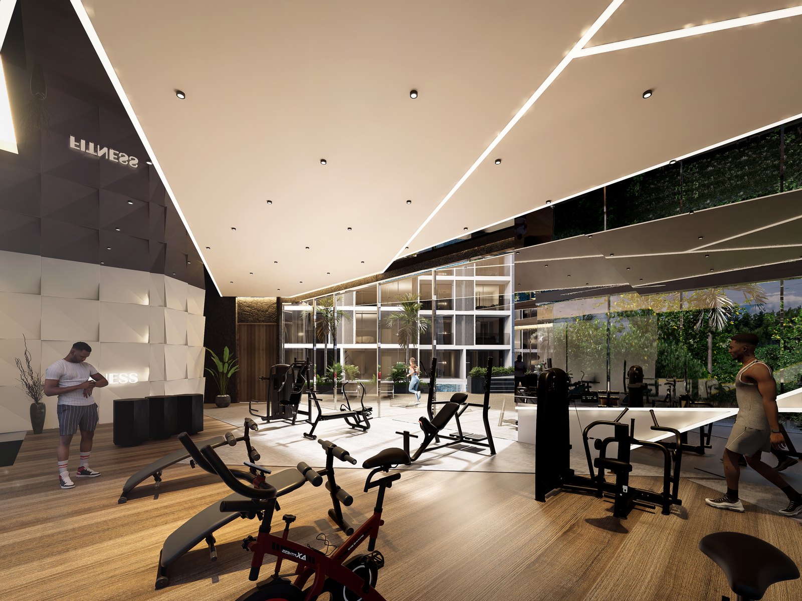 Gym of more than 200 m2 with cardio and weight machines