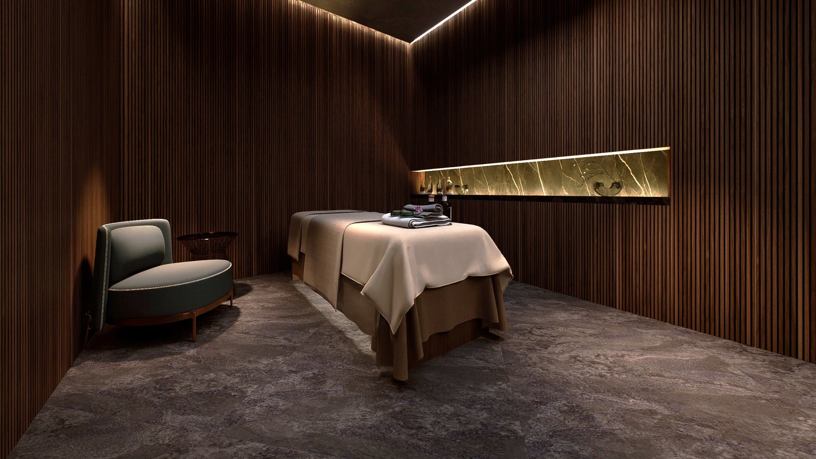 Massage room in the spa