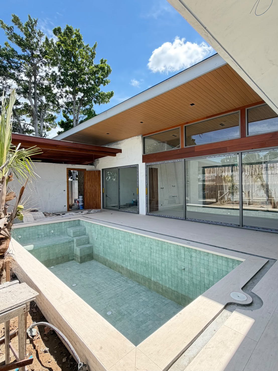 The master bathroom with the freestanding bath