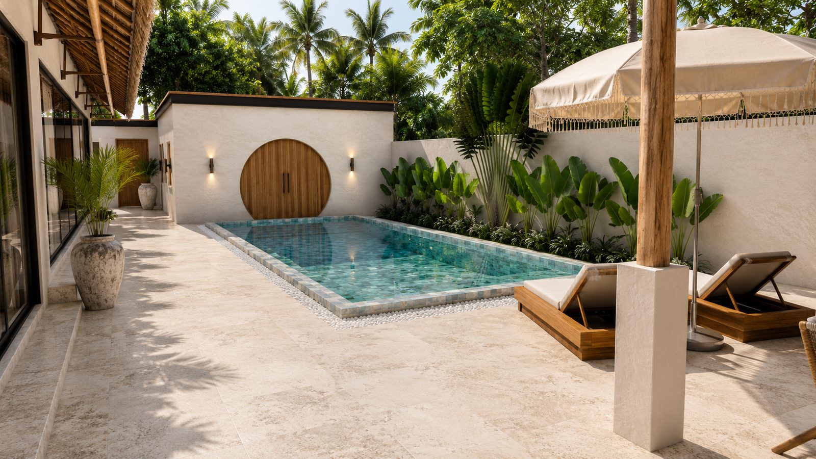 Three-bedroom villa with a large private pool